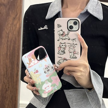 ins卡通小衆適用蘋果16promax手機殼15pro菲林13/12二閤一14女款