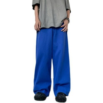 2025新款牛仔褲男夏季薄款寬松闊腿褲子情侶美式潮牌多巴胺直筒褲