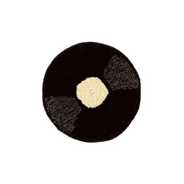 日本製 手工簇絨 蓬鬆軟軟小坐墊 白黑膠