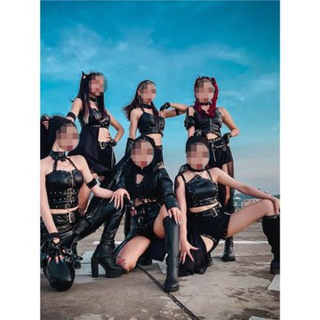 酒依芭女團爵士時尚黑色演出服