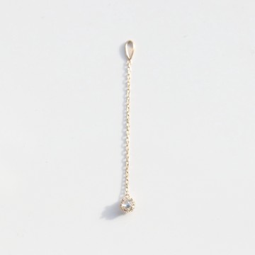 【CHARIS 韓國珠寶】純14K金  雙面鑽長鍊墜 項鍊 K金 不褪色