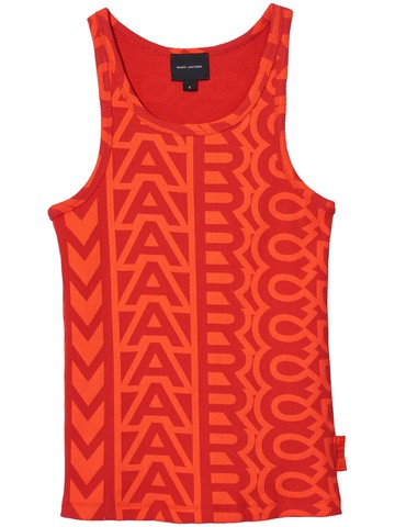 Marc Jacobs - Monogram ribbed tank top - women - Cotton/Elastane - L - Red