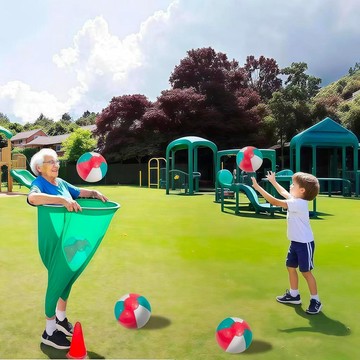 【臺灣-出貨】兒童接球褲幼兒園趣味遊戲親子互動道具戶外團建活動器材奶奶褲