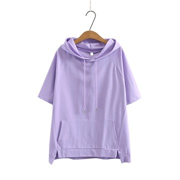 ＊ORead＊棉質薄款寬鬆顯瘦短袖帶帽衫(5色XL~4XL)【限定加碼✿全館滿額再折】