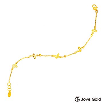 JoveGold漾金飾 蝶兒翩翩黃金手鍊