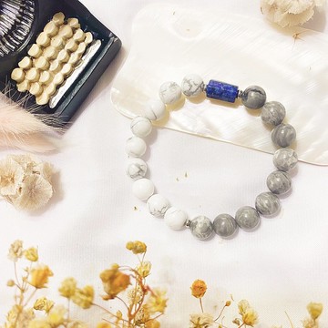 【客製化禮物】情侶對練 女款 青金石 白松石 畢加索石