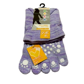 平井涼子＊日本FITNESS 寬口設計 襪底止滑22-25 5指襪 446