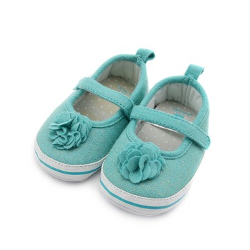 美國 Carter's - 藍綠山茶花妞妞鞋 (9-12 M)