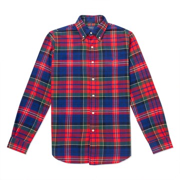 Polo Ralph Lauren RL 熱銷刺繡小馬長袖襯衫-紅綠深藍格紋色