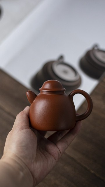 送禮紫砂壺茶壺小渔翁 经典款 130cc 上好朱泥抟制 泥色润泽 嘴把