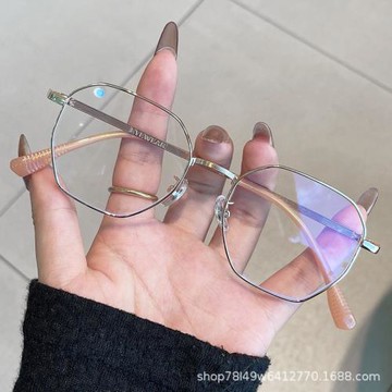 GH8019復古韓系金屬多邊框修飾臉型素顏男女款防藍光眼鏡一件代發