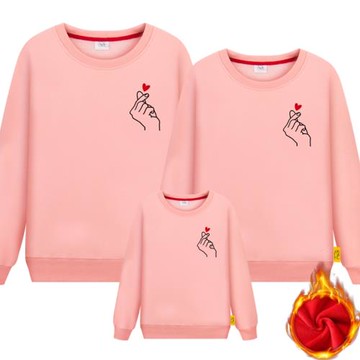 不一樣的親子裝衛衣一家三口四口秋冬裝母女母子大碼長袖加絨家庭