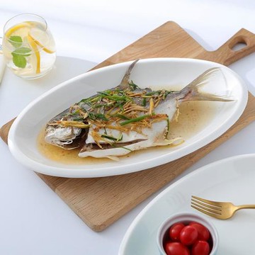陶瓷厚邊橢圓形魚盤酒店純白大號盤紅燒魚12寸菜盤家用私房菜餐具
