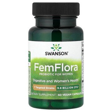 Swanson Vitamins, FemFlora，女性益生菌，98 億 CFU，60 粒素食膠囊