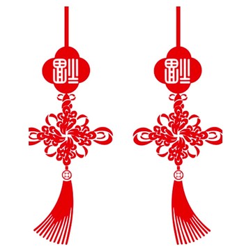 半島良品 DIY 壁貼 新年款  中國結 新福  60 x 45cm