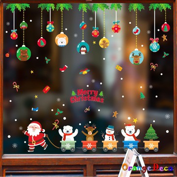 【橘果設計】聖誕快樂列車 壁貼 牆貼 壁紙 DIY組合裝飾佈置