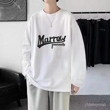 臺灣出貨 M-8XL 長袖衣服 薄長袖男 長袖 打底衫 Oversize 大尺碼上衣 印花T恤 潮牌 休閒 ins風
