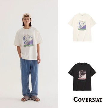 [COVERNAT]25SS 復古短袖美式t 男女同款 寬鬆休閒t 夏季薄款圓領T恤（多色任選）