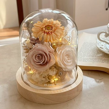 送禮首選【Flora Flower】永生花夜燈- 日落之雲 乾燥花 永生花 生日 情人節 蛋糕 禮物