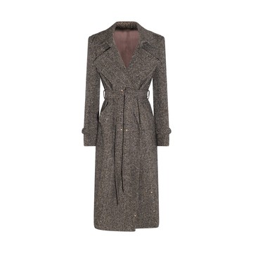 Tagliatore - Black And White Virgin Wool Blend Carola Coat