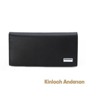 【Kinloch Anderson】Onyx 銀標翻蓋式長夾-曜岩黑