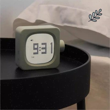 高中生寝室闹钟MUID方块小闹钟简约夜光静音床头充电学生用迷你le