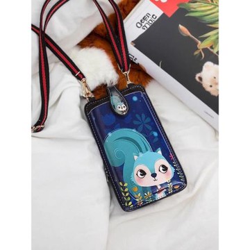 韓版潮掛脖手機袋零錢包單肩卡通
