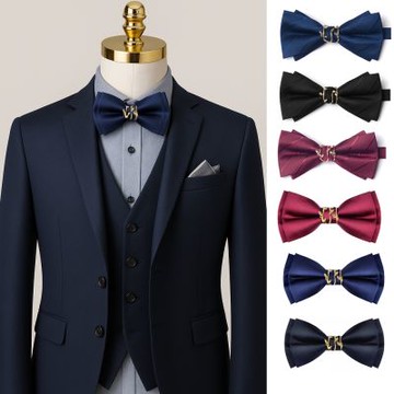 領結變蝶金葉新郎男領結晏會手工款結婚糾糾.Fuulai