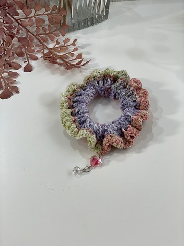 手工編織 段染鬆餅髮圈-無花果