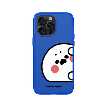 iPhone 15 Pro Max Clear 激光藍 - 無所事事小海豹 The Nothing Seal - 小海豹偷偷看