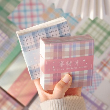 格子便簽紙200張ins風無粘性便利貼高顏值福袋手賬基礎打底紙背景紙小圖案拼貼素材文具可愛卡通小清新裝飾紙