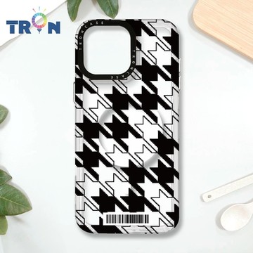 TRON IPHONE 16 PRO MAX 虛實剪影千鳥紋 防摔 MAGSAFE 磁吸 太空載具殼 透白 手機殼