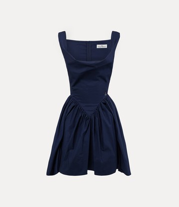 Vivienne Westwood Mini Sunday Dress Compact Poplin Navy Blue 38 Women