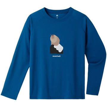 ├登山樂┤Mont-Bell WTCT L/S日本豬童款長袖排T東方藍 # 1114583ORBL