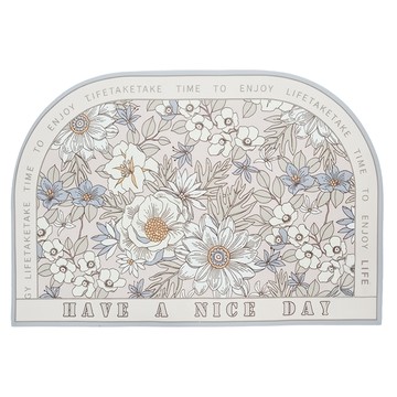 菓拉小舖 珪藻土浴室吸水軟墊 60 x 40cm 田園繁花 柔軟吸水 易於清潔  1個