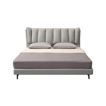 ASSARI-米蘭科技布床頭片-雙人5尺灰