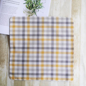 限量訂製款=台灣棉布手帕=經典格紋=黃x灰(共2色)