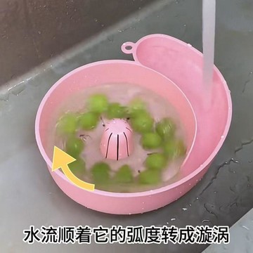 ⭐臺灣熱賣好物⭐廚房多功能蝸牛瀝水籃過濾旋轉洗菜盆洗水果神器免手洗