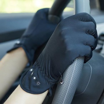 夏季男士開車騎車騎行防曬手套戶外冰絲薄款透氣防滑防紫外線短款