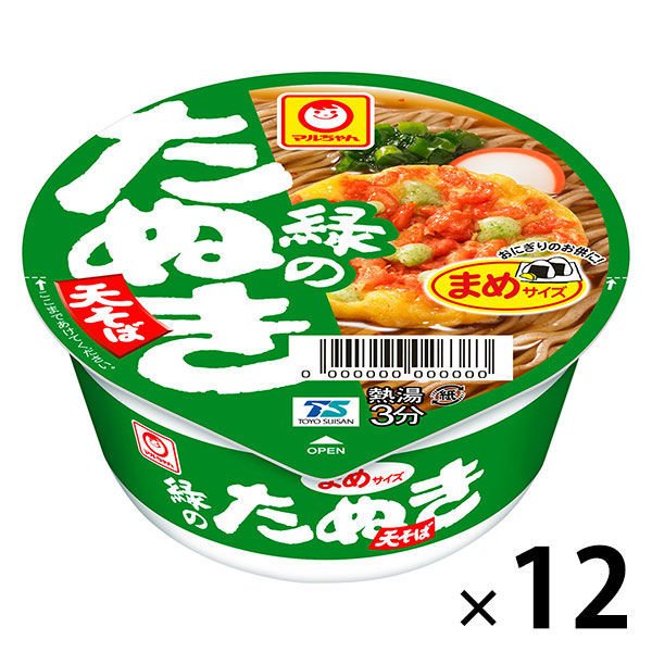 東洋水産カップ麺 マルちゃん 緑のたぬき天そば ミニサイズ 1セット（12個） 東洋水産