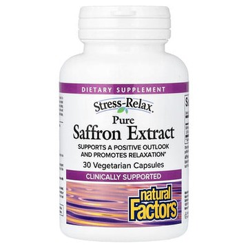 Natural Factors, 舒緩壓力，全天然番紅花提取物，30 粒素食膠囊