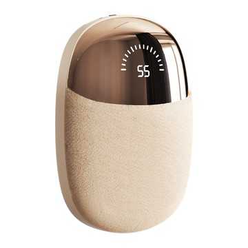 毛絨雙面暖手寶（恆溫速熱暖暖包 手握式暖手蛋 防爆安全）米色