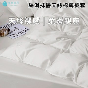【青鳥家居】薄被套 絲滑抹醬天絲棉薄被套-雙人/10色 被套 被套雙人 雙人被套 天絲被套 薄被套 天絲薄被套