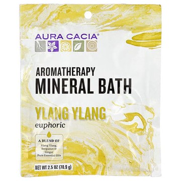 Aura Cacia, 香薰礦物質浴鹽，舒心依蘭香，2.5 盎司（70.9 克）