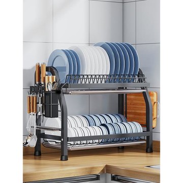 廚房置物架碗碟碗盤收納架瀝水架家用多功能放碗架碗筷收納盒碗柜
