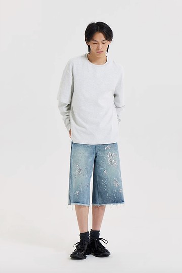 Splash Denim Shorts 亮片水花休閒牛仔短褲