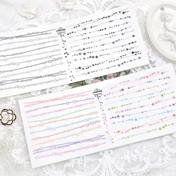 :星光線條 (Black/Color): 霧面半透明貼紙