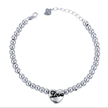 [現貨商品]【焦糖小姐Ms caramelo 】925銀鍍K白 愛心手鍊