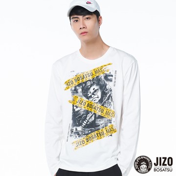 【買1送1↘滿額再折㊙】相片油印膠帶薄長TEE(白) - BLUE WAY 地藏小王