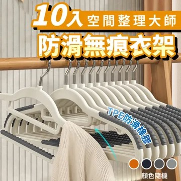 加厚防滑無痕寬肩衣架(10入/組)D461202